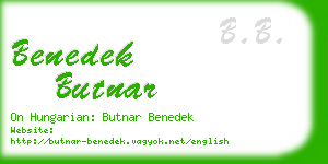 benedek butnar business card